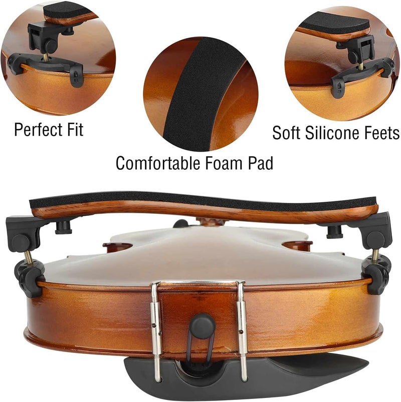 LMS Violin Shoulder Rest for 3/4 Size 4/4 Size Collapsible Shoulder Rest for Violin with Adjustable Feet Comfortable Foam Pad Mute for Kids Adults (3/4-4/4) - Image 4